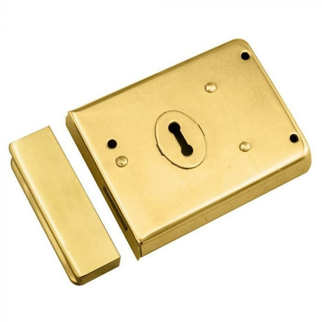 Eurospec Locks & Latches Polished Brass / Rim Locks Eurospec - Traditional Rim Deadlock - Polished Brass