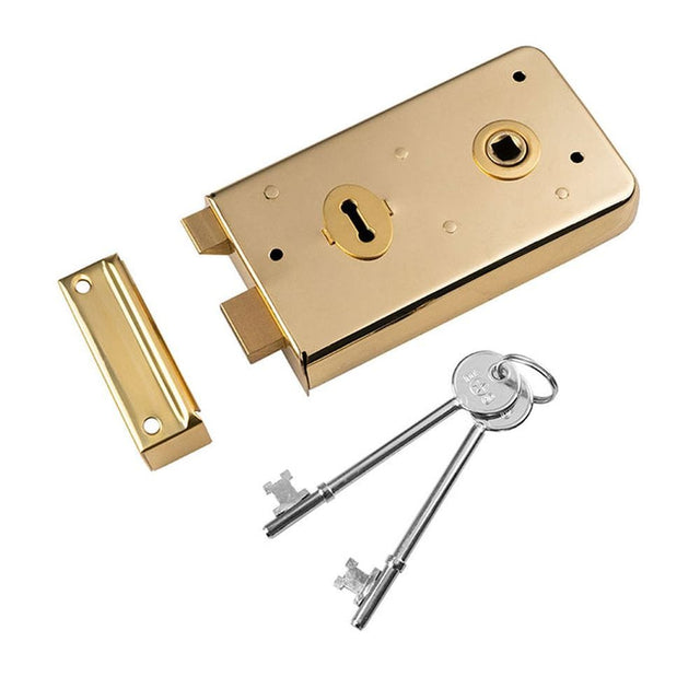 Eurospec Locks & Latches Polished Brass / Rim Locks Eurospec - Traditional Rim Deadlock - Polished Brass