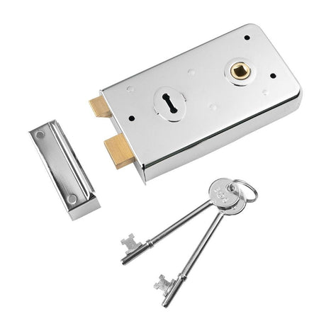 Eurospec Locks & Latches Polished Chrome / Rim Locks Eurospec - Traditional Rim Deadlock - Polished Chrome