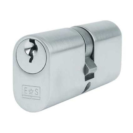 Eurospec Locks & Latches Satin Chrome / 35 x 35mm / Oval Double Cylinder Eurospec - UK Oval Double Cylinder - Satin Chrome