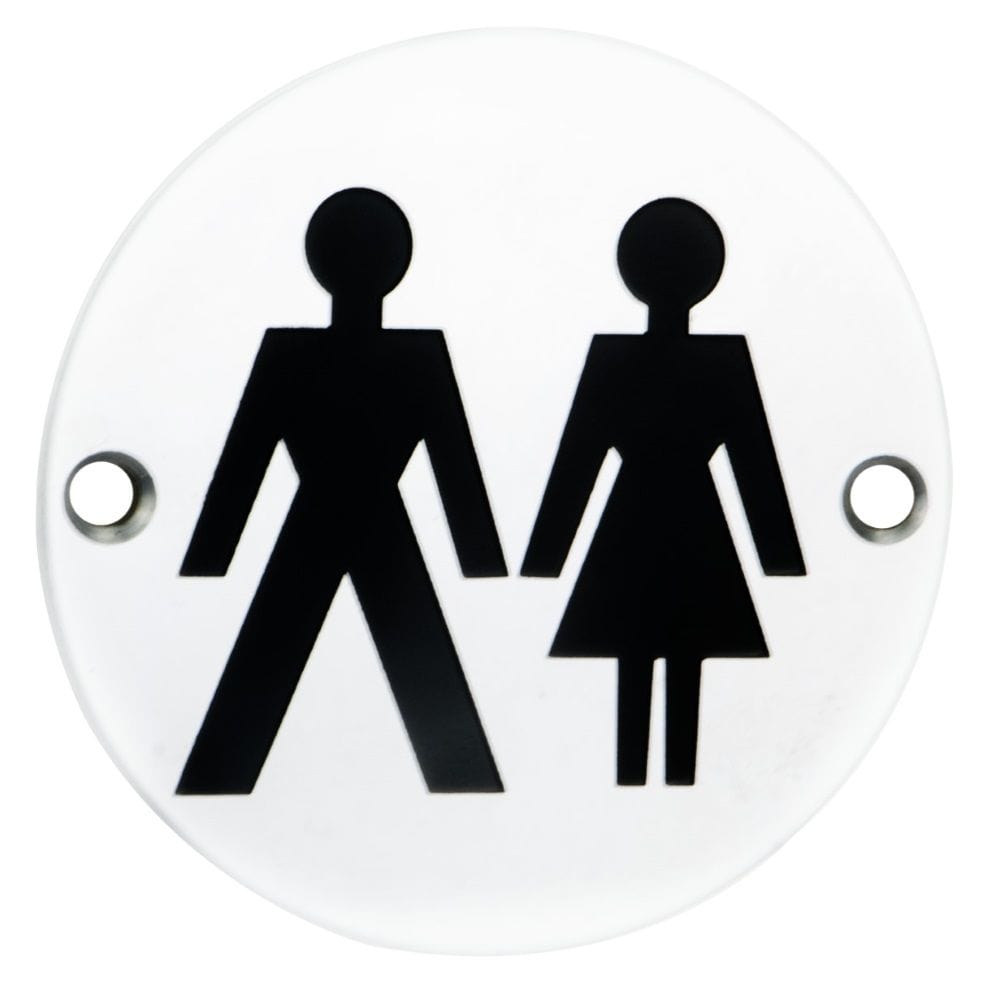 Eurospec Door Furniture Satin Anodised Aluminium / Signs Eurospec - Unisex Symbol - Satin Anodised Aluminium