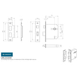 Eurospec Locks & Latches Satin Stainless Steel / 3 Lever Sashlocks / 3" / 76mm Eurospec - Universal Replacement 3 Lever Sashlock 76mm - Satin Stainless Steel