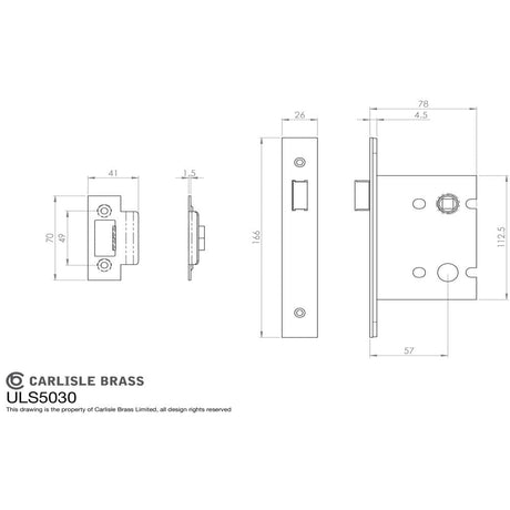 Eurospec Locks & Latches Satin Stainless Steel / Upright Mortice Latch / 3" Eurospec - Upright Latch 76mm - Satin Stainless Steel