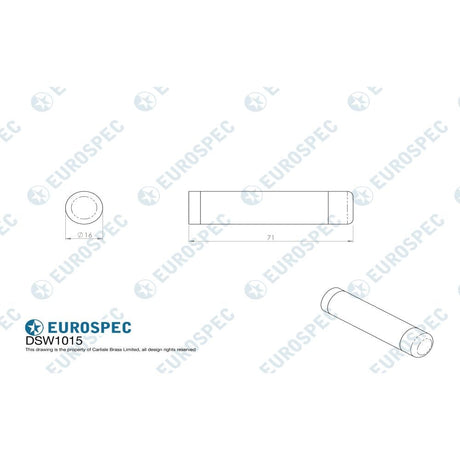 Eurospec Door Furniture Polished Stainless Steel / Projection Door Stop Eurospec - Wall Mounted Door Stop - Bright Stainless Steel