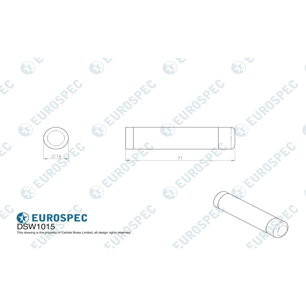 Eurospec Door Furniture Satin Stainless Steel / Projection Door Stop Eurospec - Wall Mounted Door Stop - Satin Stainless Steel