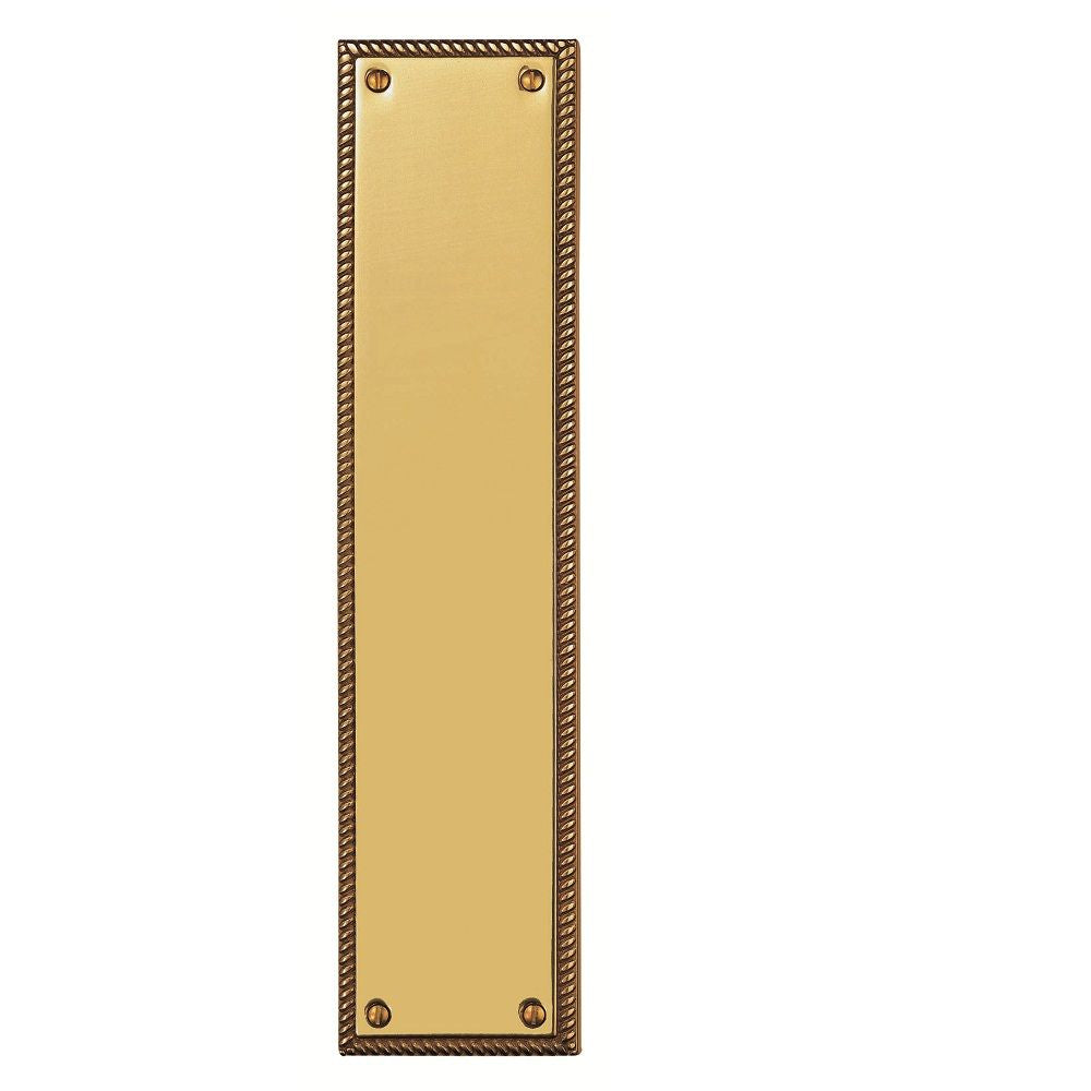 This is an image of a Carlisle Brass - Georgian Finger Plate - Polished Brass that is availble to order from Trade Door Handles in Kendal.