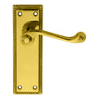 This is an image of a Carlisle Brass - Georgian Lever on Sweedor Lock Backplate - Polished Brass that is availble to order from Trade Door Handles in Kendal.