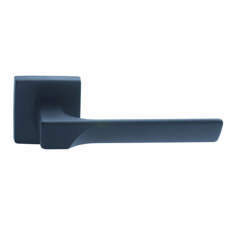 This is an image of a Manital - Flash Lever on Square Rose Matt Black - Matt Black that is availble to order from Trade Door Handles in Kendal.