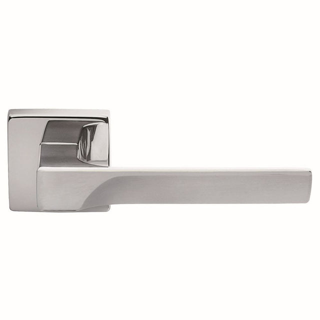 This is an image of a Manital - Flash Lever on Square Rose - Polished Chrome that is availble to order from Trade Door Handles in Kendal.