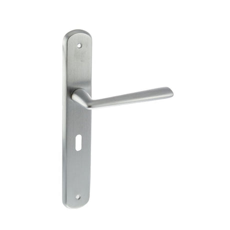 Forme Door Furniture Satin Chrome / Std. Lock Handles Forme Brigette Solid Brass Key Lever on Backplate - Satin Chrome