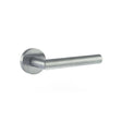Forme Door Furniture Satin Chrome / Round Rose Forme Elle Designer Lever on Minimal Round Rose - Satin Chrome