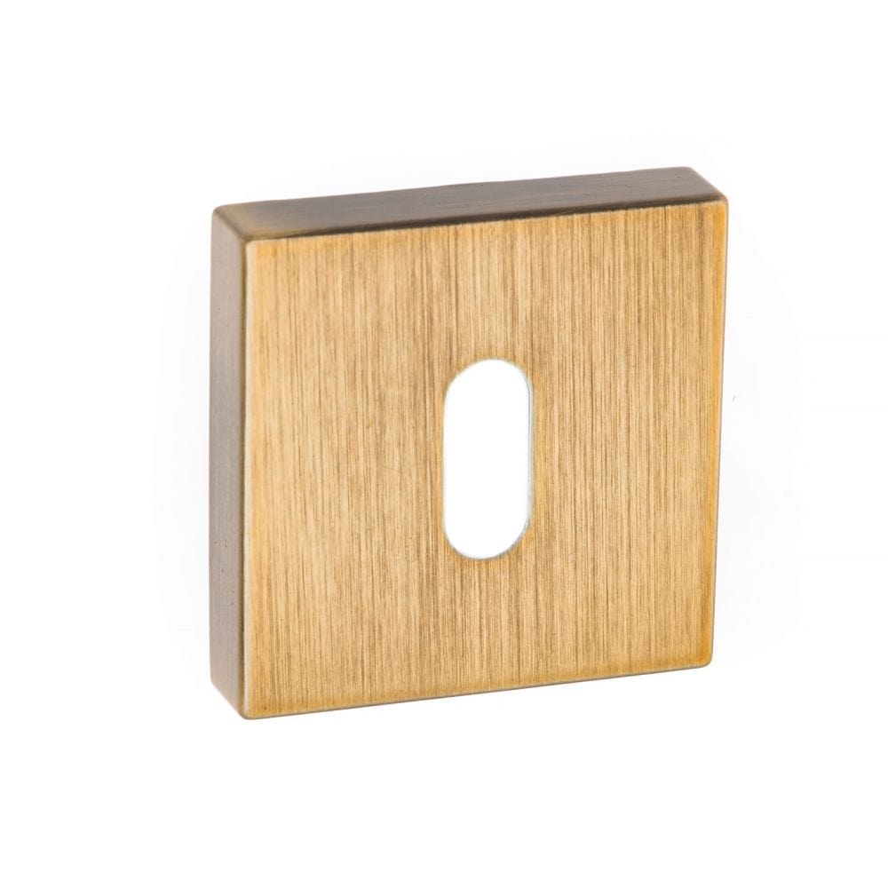 Forme Door Furniture Yester Bronze / Mortice Key Profile Escutcheons Forme Key Escutcheon on Minimal Square Rose - Yester Bronze