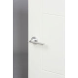Forme Door Furniture Satin Chrome/Polished Chrome / Round Rose Forme Milly Designer Lever on Minimal Round Rose - Satin Chrome/Polished Chrome