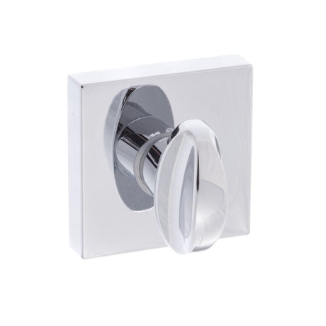 Forme Door Furniture Polished Chrome / No Forme WC Turn and Release on Minimal Square Rose - Polished Chrome