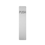 This is an image of a Eurospec - Finger Plate Push - Satin Stainless Steel that is availble to order from Trade Door Handles in Kendal.