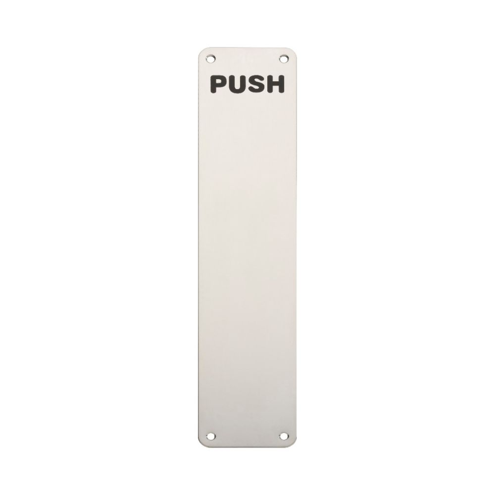 This is an image of a Eurospec - Finger Plate Push - Bright Stainless Steel that is availble to order from Trade Door Handles in Kendal.