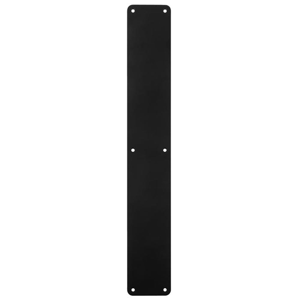 This is an image of a Carlisle Brass - Finger Plate Plain - Matt Black that is availble to order from Trade Door Handles in Kendal.