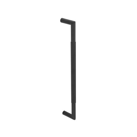 Frelan Hardware Door Furniture Matt Black / Pull Handles (Bolt Through) Frelan - MB 425x20mm Mitred B/T Linear Knurled Pull Handle 304g