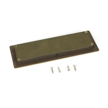 From The Anvil Door Furniture Aged Brass / Flush Handle / Rectangular From The Anvil - Aged Brass 175mm Art Deco Rectangular Pull