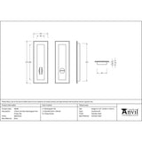 From The Anvil Door Furniture Aged Brass / Rectangular Flush Pull (Privacy) / Rectangular From The Anvil - Aged Brass 175mm Art Deco Rectangular Pull - Privacy Set