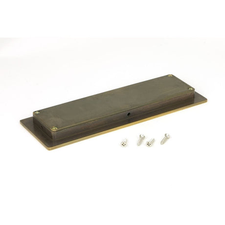 From The Anvil Door Furniture Aged Brass / Flush Handle / Rectangular From The Anvil - Aged Brass 175mm Plain Rectangular Pull