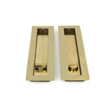 From The Anvil Door Furniture Aged Brass / Rectangular Flush Pull (Privacy) / Rectangular From The Anvil - Aged Brass 250mm Plain Rectangular Pull - Privacy Set