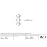From The Anvil Hinges Aged Brass / Ball Bearing Hinges / 3" (76mm) From The Anvil - Aged Brass 3" Ball Bearing Butt Hinge (pair) ss
