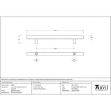 From The Anvil Door Furniture Aged Brass From The Anvil - Aged Brass (316) 1.2m T Bar Handle Secret Fix 32mm