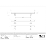 From The Anvil Door Furniture Aged Brass / Back to Back Fixing Pack From The Anvil - Aged Brass (316) 1.5m T Bar Handle B2B 32mm