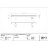 From The Anvil Door Furniture Aged Brass / Pull Handles (Bolt Through) From The Anvil - Aged Brass (316) 1.8m T Bar Handle Bolt Fix 32mm