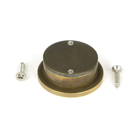 From The Anvil Door Furniture Aged Brass / Door Edge Pull / Round From The Anvil - Aged Brass 34mm Round Finger Edge Pull