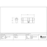 From The Anvil Locks & Latches Aged Brass / Euro Double Cylinders / 35 x 45mm From The Anvil - Aged Brass 35/45 5pin Euro Cylinder