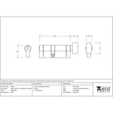 From The Anvil Locks & Latches Aged Brass / Euro Cylinder & Turn / 35 x 45mm From The Anvil - Aged Brass 35/45T 5pin Euro Cylinder/Thumbturn