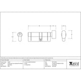 From The Anvil Locks & Latches Aged Brass / Euro Cylinder & Turn / 35 x 45mm From The Anvil - Aged Brass 35T/45 5pin Euro Cylinder/Thumbturn