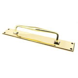 From The Anvil Door Furniture Aged Brass / Pull Handle (Backplate) From The Anvil - Aged Brass 425mm Art Deco Pull Handle on Backplate