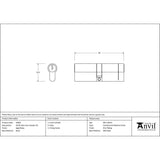 From The Anvil Locks & Latches Aged Brass / Euro Double Cylinders / 45 x 45mm From The Anvil - Aged Brass 45/45 5pin Euro Cylinder KA