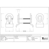From The Anvil Door Furniture Aged Brass / Euro Profile Cylinder Pull From The Anvil - Aged Brass 50mm Euro Door Pull (Back to Back fixings)