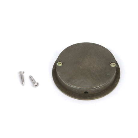 From The Anvil Door Furniture Aged Brass / Flush Handle / Round From The Anvil - Aged Brass 60mm Art Deco Round Pull