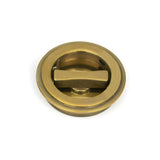 From The Anvil Door Furniture Aged Brass / Round Flush Pull (Privacy) / Round From The Anvil - Aged Brass 60mm Art Deco Round Pull - Privacy Set