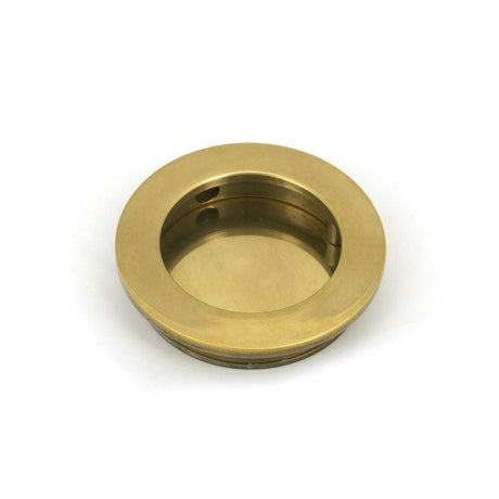 From The Anvil Door Furniture Aged Brass / Flush Handle / Round From The Anvil - Aged Brass 60mm Plain Round Pull