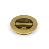 From The Anvil Door Furniture Aged Brass / Round Flush Pull (Privacy) / Round From The Anvil - Aged Brass 75mm Art Deco Round Pull - Privacy Set