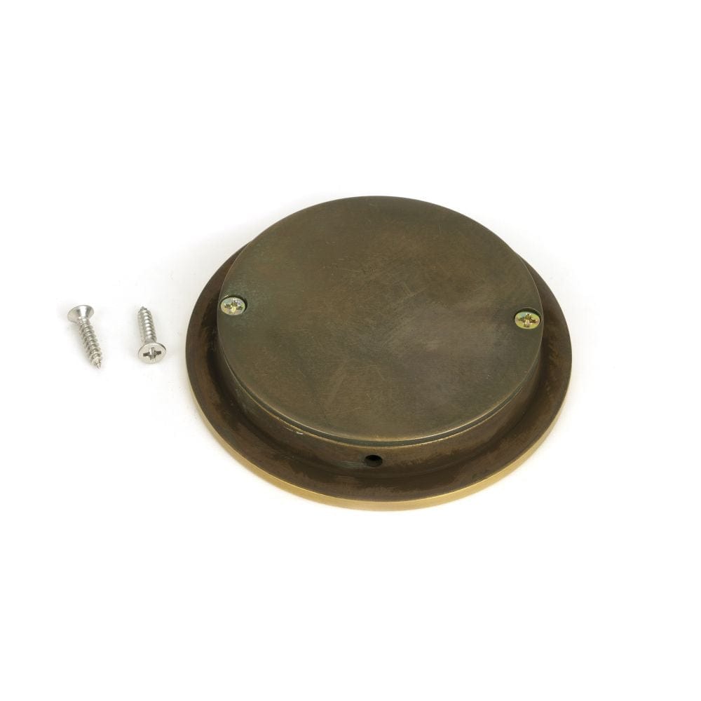 From The Anvil Door Furniture Aged Brass / Flush Handle / Round From The Anvil - Aged Brass 75mm Plain Round Pull