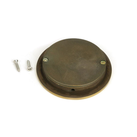 From The Anvil Door Furniture Aged Brass / Flush Handle / Round From The Anvil - Aged Brass 75mm Plain Round Pull
