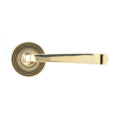 From The Anvil Door Furniture Aged Brass / Round Rose From The Anvil - Aged Brass Avon Round Lever on Rose Set (Beehive) - Unsprung