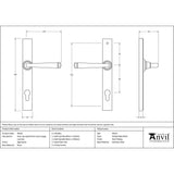 From The Anvil Door Furniture Aged Brass / Multi Point Lock Set / 92mm c/c From The Anvil - Aged Brass Avon Slimline Lever Espag. Lock Set