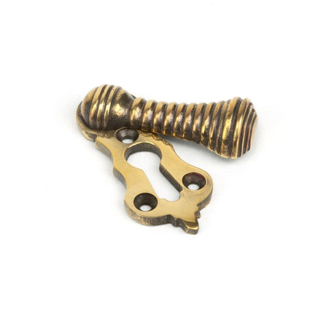 From The Anvil Door Furniture Aged Brass / Mortice Key Profile Escutcheons From The Anvil - Aged Brass Beehive Escutcheon
