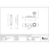 From The Anvil Window Furniture Aged Brass / Sash Window Hook Fasteners / Yes From The Anvil - Aged Brass Beehive Sash Hook Fastener