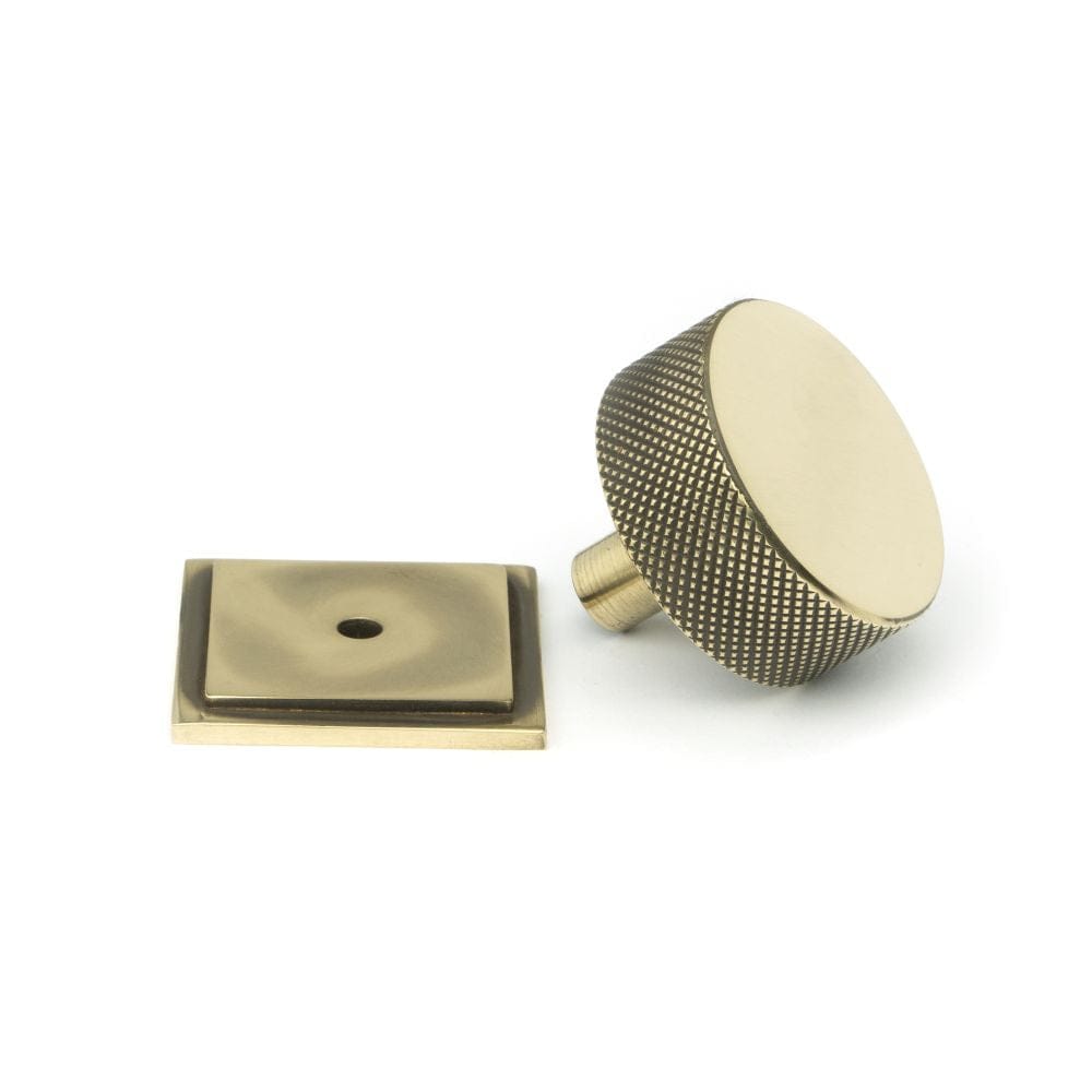 From The Anvil Cabinet Hardware Aged Brass / Cabinet Knobs / 38mm Dia. From The Anvil - Aged Brass Brompton Cabinet Knob - 38mm (Square)