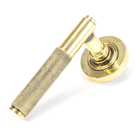 From The Anvil Door Furniture Aged Brass / Round Rose From The Anvil - Aged Brass Brompton Lever on Rose Set (Plain)