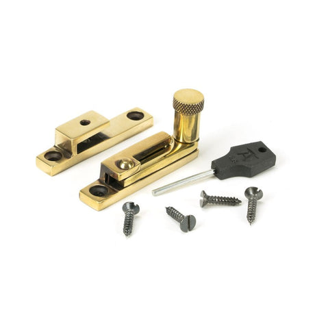From The Anvil Window Furniture Aged Brass / Sash Window Quadrant Fasteners / Yes From The Anvil - Aged Brass Brompton Quadrant Fastener - Narrow